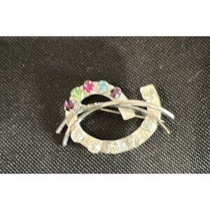 Vintage Signed Catamore “Whiskers”Rhinestone Brooch Pin 12K Part Gold Filled